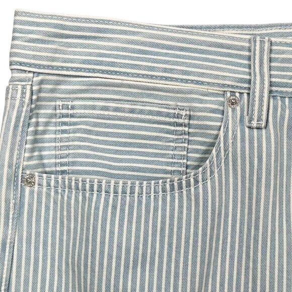 Old Navy NWT Blue White Stripe High Rise Baggy Shorts Size 28 - Picture 3 of 8